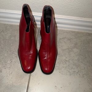 Etienne Aigner WoMen's Red Leather Boots